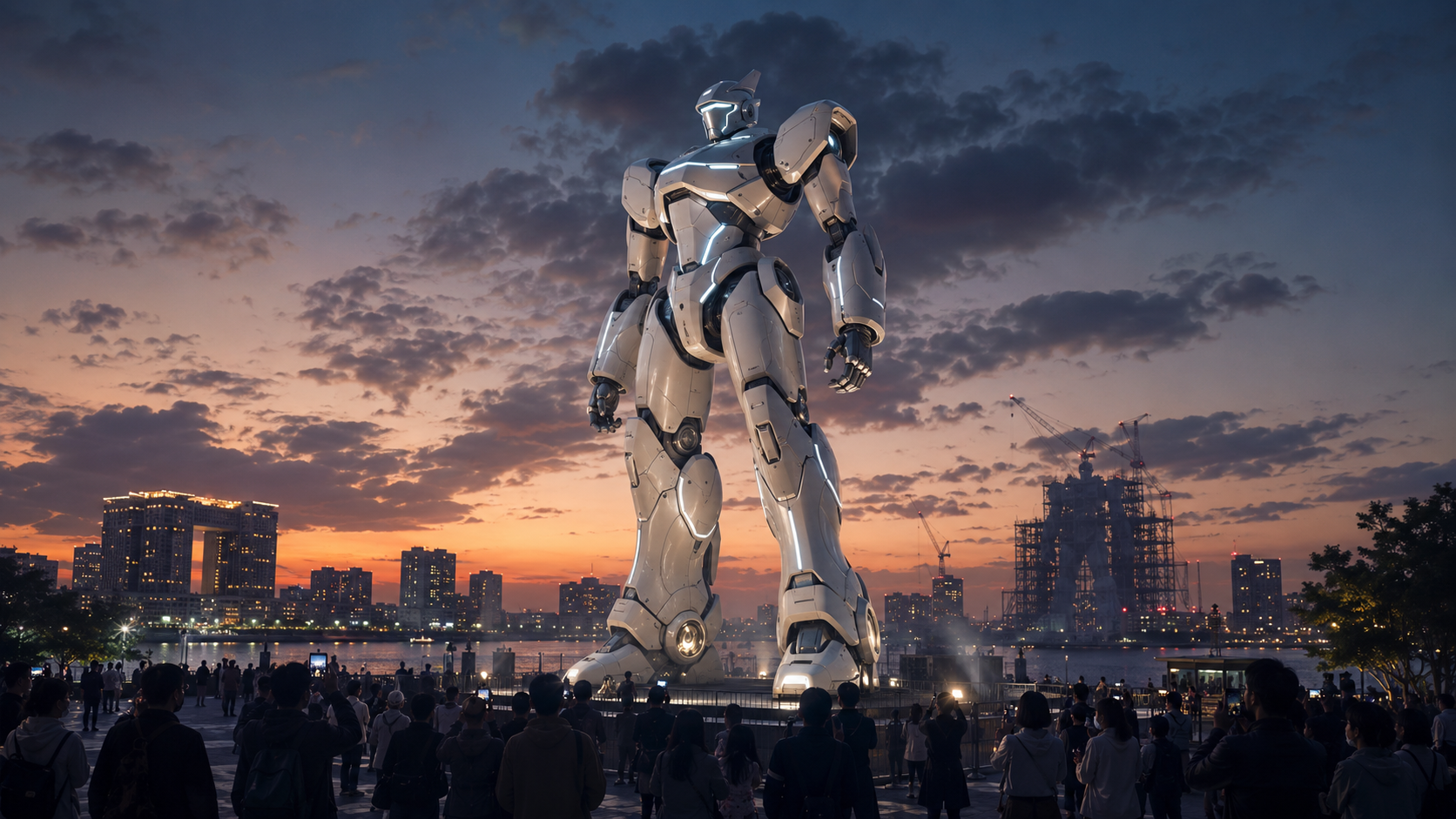 約9年間親しまれた巨大ロボット立像との別れをイメージした画像