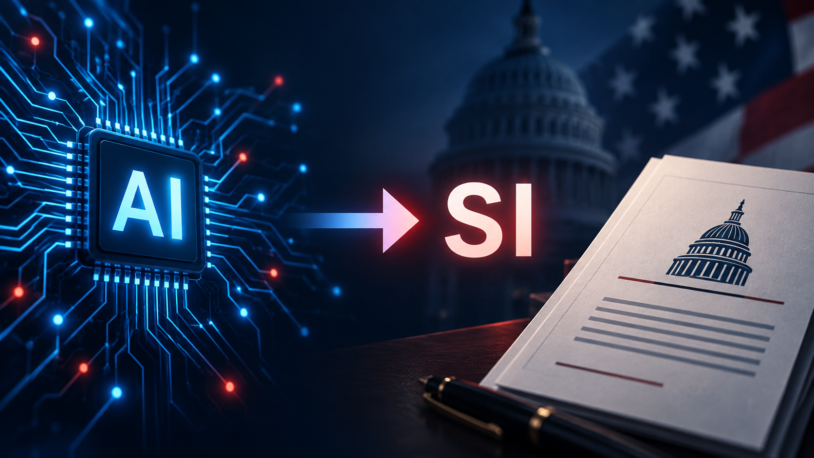 米政府文書でAIをSuper Intelligenceと呼ぶ方針を表したイメージ