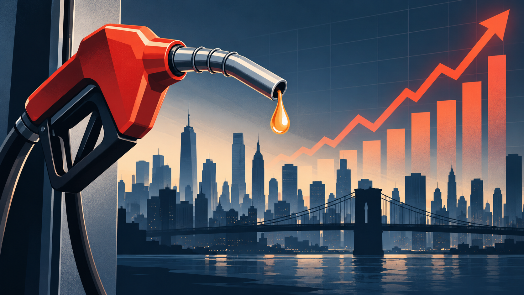 米国の消費者物価とガソリン価格の上昇を表現したイメージ