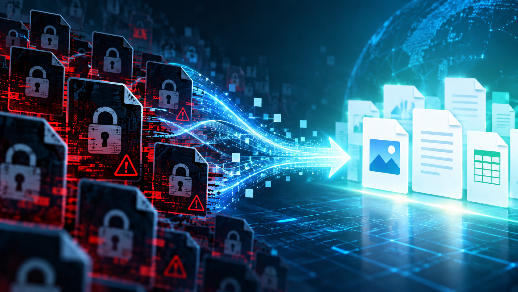 LockBitとPhobos/8Base向け復号ツールの復号実績と利用方法を比較した図